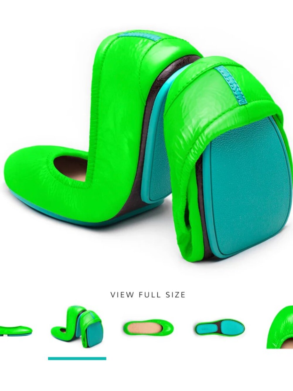 Tieks Galactic Green Flats Size 9